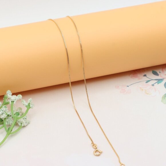 Sleek Rose Gold Box Chain Necklace Minimalist Style, XPNL0296 - Picture 11 of 12
